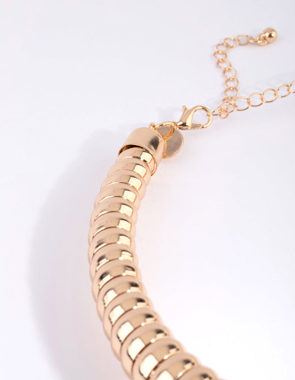 Złoty naszyjnik spiralny choker