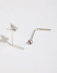 Sterling Silver Mini Butterfly Nose Studs - link has visual effect only
