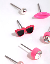 Kids Silver Cool Girl Stud Earring Pack - link has visual effect only