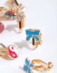 Kids Gold Peace Clip On Earring Pack - link has visual effect only