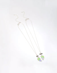 Kids Silver Ombre Heart Best Friend Necklace Set - link has visual effect only