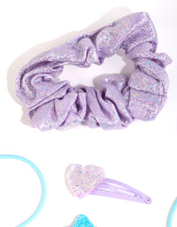 Kids Glitter Motif Hair Clips and Ties with Pouch - link has visual effect only
