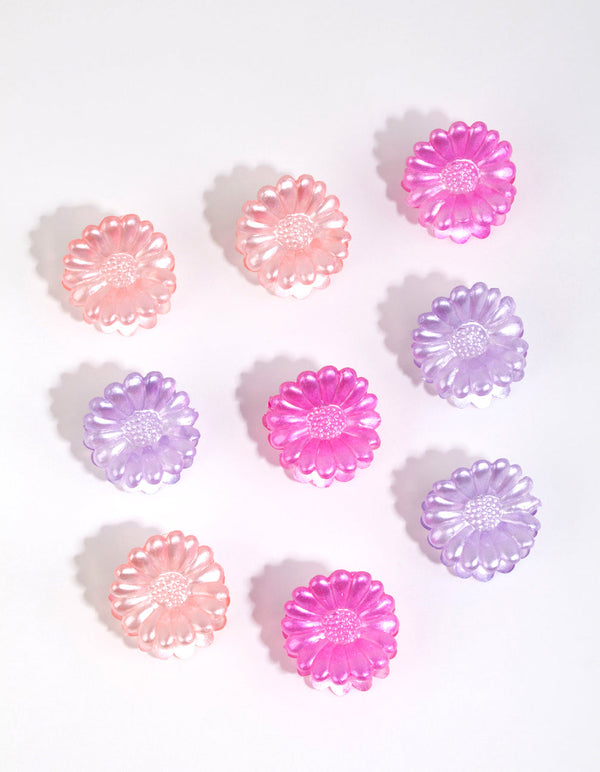 Pearlised Plastic Mini Flower Claw Pack