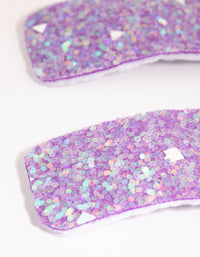 Purple Glitter Statement 2 Pack Snap Clips - link has visual effect only
