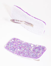 Purple Glitter Statement 2 Pack Snap Clips - link has visual effect only