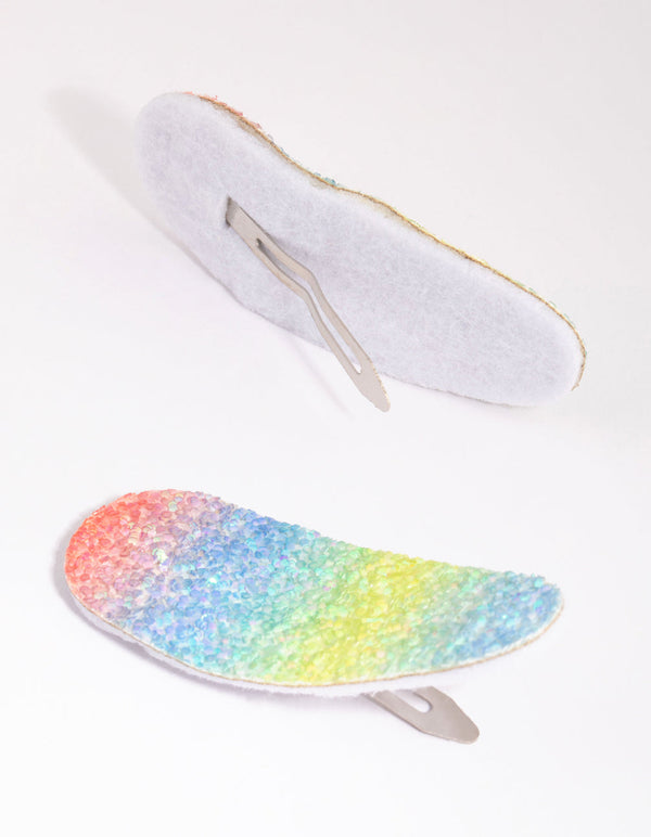 Rainbow Ombre Rounded Statement 2 Pack Snap Clips