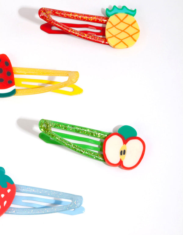 Kids Matte Multicoloured Fruit Salad Snap Clips