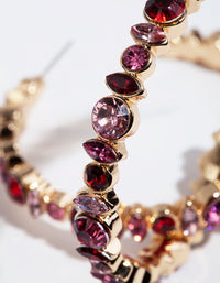 Antique Gold Stone Set Hoop Earrings - link has visual effect only
