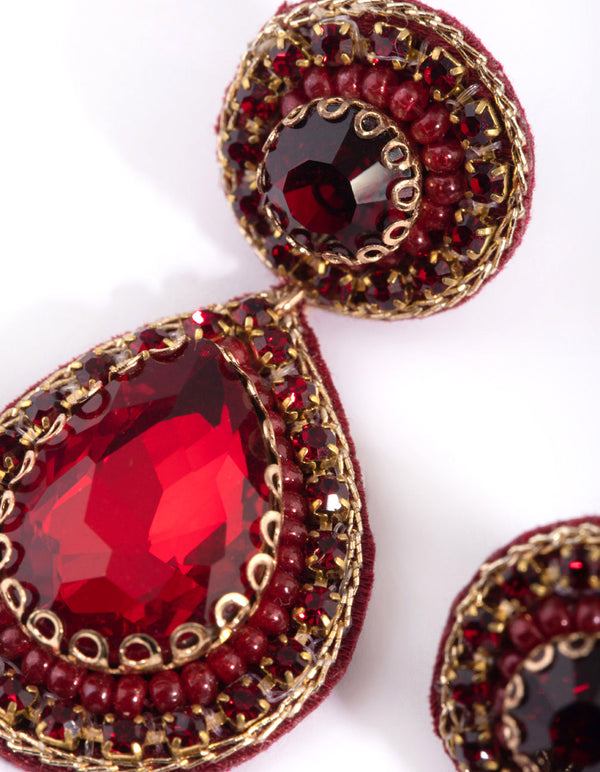 Red Teardrop Earrings