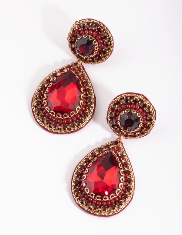Red Teardrop Earrings