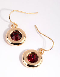 Gold and Red Circle Drop Earrings - link has visual effect only