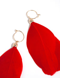 Red Feather Drop Earrings - link has visual effect only