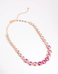 Pink Graduated Stone Necklace - link has visual effect only