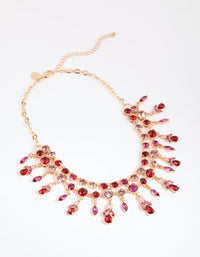 Red and Pink Mixed Cut Diamante Necklace - link has visual effect only
