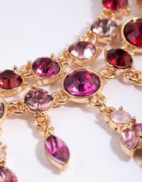 Red and Pink Mixed Cut Diamante Necklace - link has visual effect only
