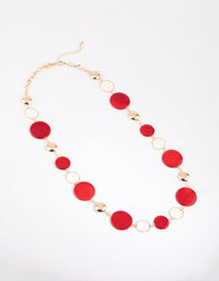 Gold and Red Shell Station Necklace - link has visual effect only