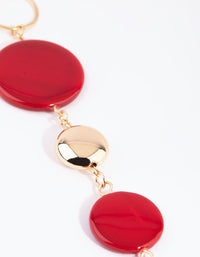 Gold and Red Shell Station Necklace - link has visual effect only