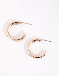 Rose Gold Chubby Huggie Earrings - link has visual effect only
