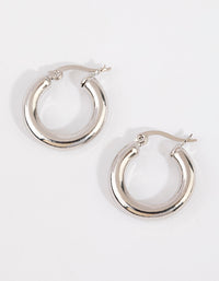 Silver Simple Circle Hoop Earrings - link has visual effect only