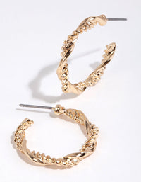 Gold Rope Twist Hoop Earrings - link has visual effect only