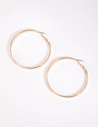 Gold Flat Hoop Earrings - link has visual effect only