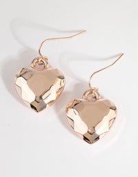 Rose Gold Heart Drop Earrings - link has visual effect only