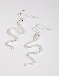 Silver Slithering Snake Drop Earrings - link has visual effect only