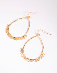 Gold Long Teardrop Earrings - link has visual effect only