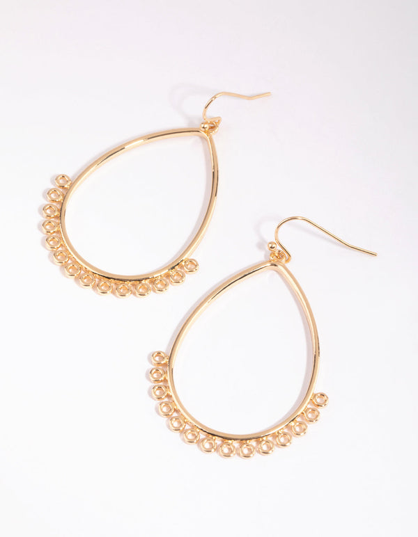 Gold Long Teardrop Earrings