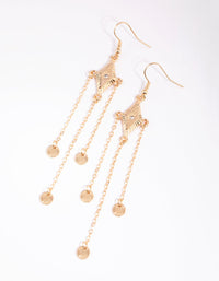 Gold Diamond and Chain Drop Earrings - link has visual effect only