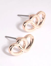 Rose Gold Interlocked Heart Stud Earrings - link has visual effect only