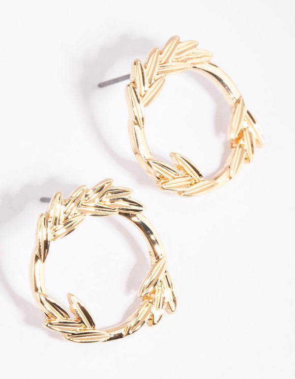 Gold Wreath Stud Earrings