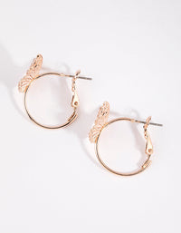 Rose Gold Butterfly Huggie Hoop Earrings - link has visual effect only