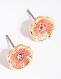 Pink Mini Flower Stud Earrings - link has visual effect only