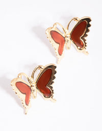 Gold Colourful Wings Butterfly Earrings - link has visual effect only