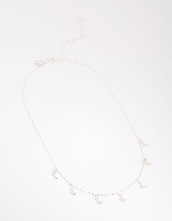 Silver Moon Station Necklace