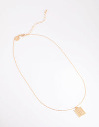 Gold Rose Square Pendant Necklace - link has visual effect only