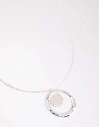 Silver Textured Coin Pendant Necklace - link has visual effect only