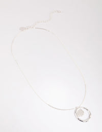 Silver Textured Coin Pendant Necklace - link has visual effect only