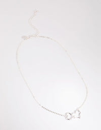 Silver Interlocked Hearts Necklace - link has visual effect only