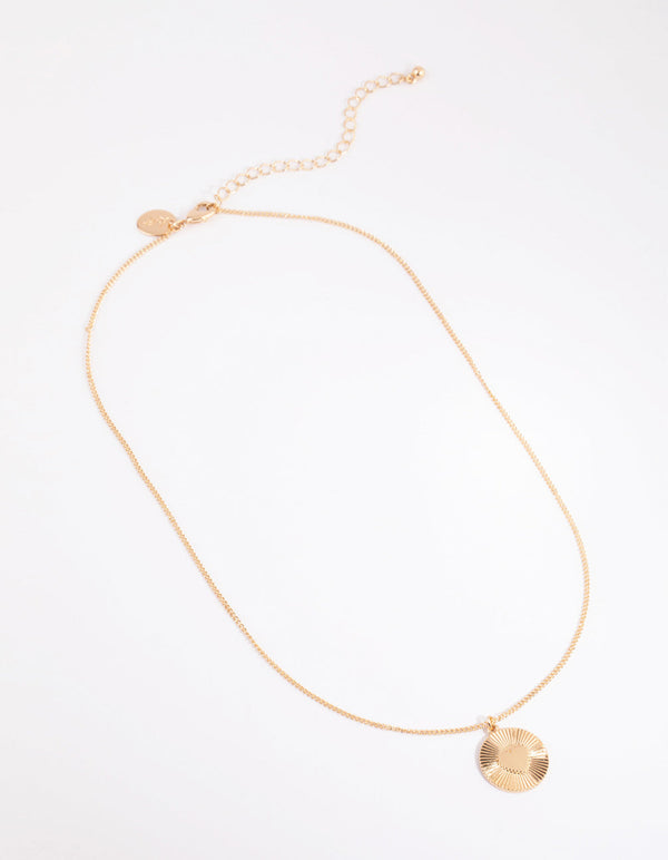 Gold Heart Surrounded Pendant Necklace