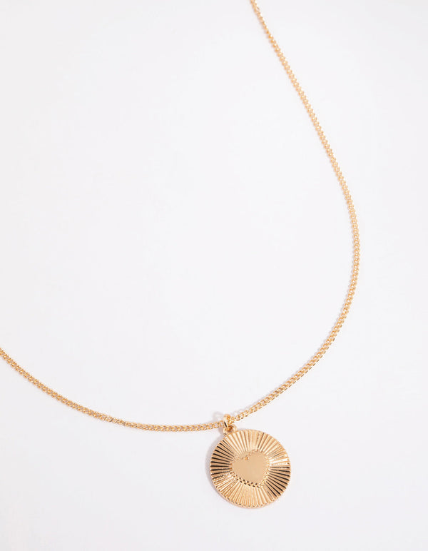Gold Heart Surrounded Pendant Necklace