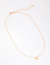 Gold Ball and Chain Butterfly Necklace - link has visual effect only