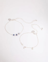 Blue Beaded Celestial Bracelet Set - link has visual effect only