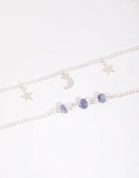 Blue Beaded Celestial Bracelet Set - link has visual effect only