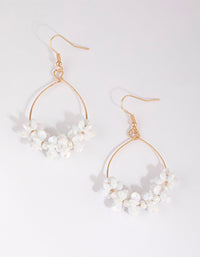 White Flower Drop Earrings - link has visual effect only