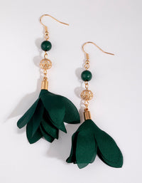 Green Flower Earrings - link has visual effect only