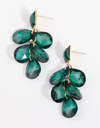 Green Facet Bead Drop Earrings - link has visual effect only