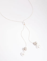 Silver Diamante and Pearl Necklace - link has visual effect only