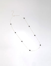 Silver Facet Bead Long Necklace - link has visual effect only